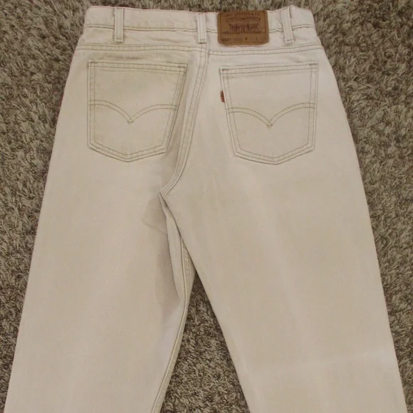Levi's Vintage 80s Orange Tab Jeans Men 30x29 Beige 550 Relaxed Tapered Made USA - Picture 4 of 9